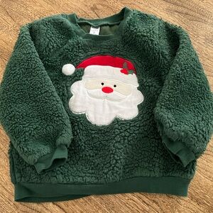 4T unisex Santa pullover crew neck long sleeve fleece shirt
